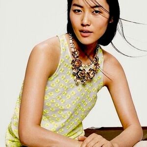 J Crew Embroidered Floral Racer Top. Size 10